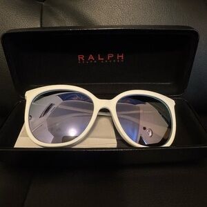 Ralph Lauren White Frame Sunglasses with Purple Lenses